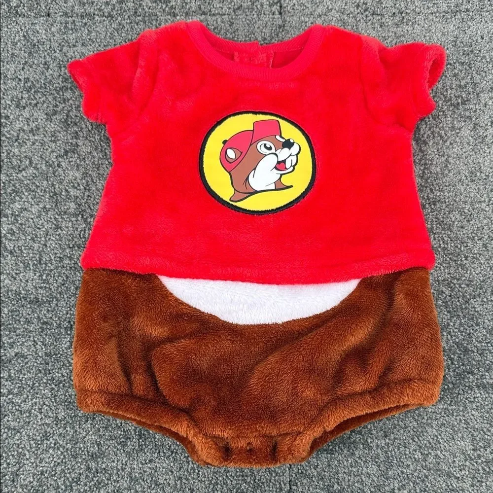 Buc-ee's One Piece Infant Baby 3 Months Beaver Patch Gas Station Travel Costume